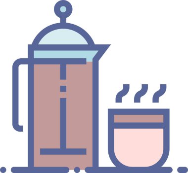 Kahve. Web simgesi basit illüstrasyon 