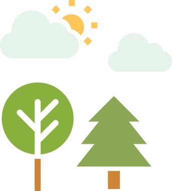 Ağaçlar. Web simgesi basit illüstrasyon