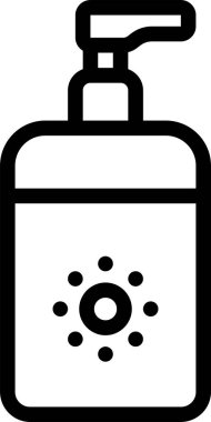 Güneş kremi ikonu vektörü. İnce çizgi işareti. izole edilmiş sınır sembolü çizimi