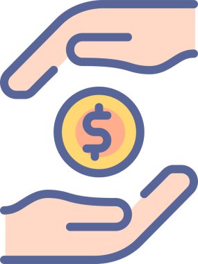 Para için. Web simgesi basit illüstrasyon