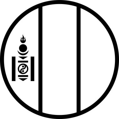  Moğolistan bayrağı, vektör illüstrasyonu 