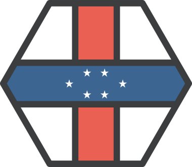 Antiller ülke bayrağı, vektör illüstrasyonu 