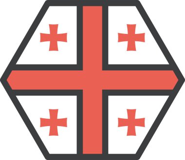 Gürcistan bayrağı, vektör illüstrasyonu 