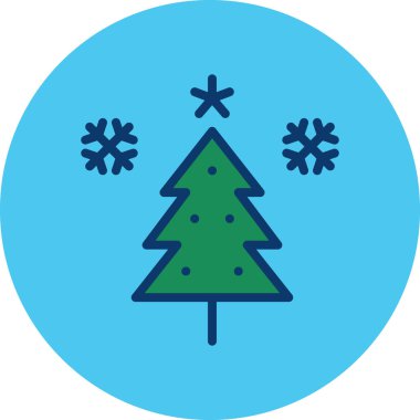 Yılbaşı ağacı web simgesi basit bir illüstrasyon