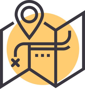 Harita. Web simgesi basit illüstrasyon