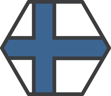 Finlandiya ülke bayrağı, vektör illüstrasyonu 