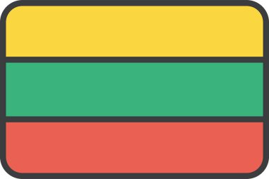 Litvanya ülke bayrağı, vektör illüstrasyonu 