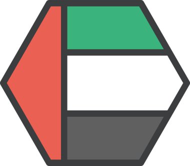  uae ülke bayrağı, vektör illüstrasyonu 