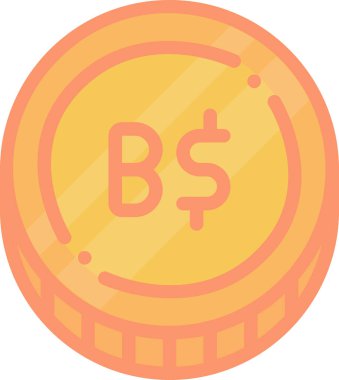 Brunei doları. Web simgesi vektör illüstrasyonu