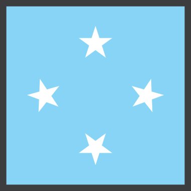 mikronezya ülke bayrağı, vektör illüstrasyonu 