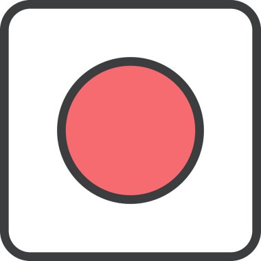 Japonya bayrağı, basit vektör illüstrasyonu