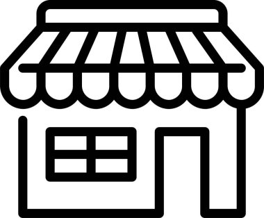 Dükkan. Web simgesi vektör illüstrasyonu