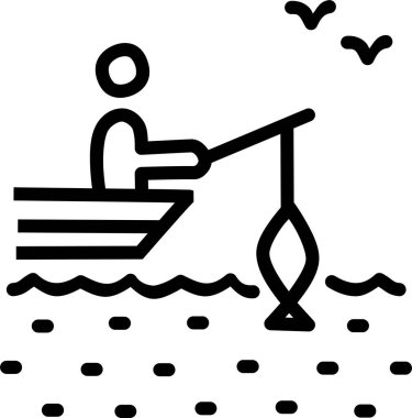 Balık tutmak. Web simgesi basit illüstrasyon  