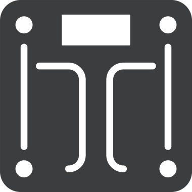 Ağırlık ölçekli ikon vektörü, saat işaretine uygun. renk sembolü çizimi