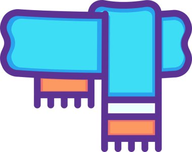 eşarp web simgesi, basit vektör illüstrasyonu