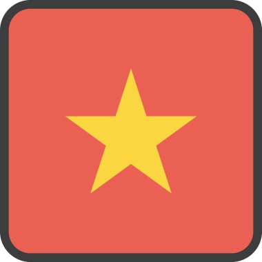 Vietnam ülke bayrağı, vektör illüstrasyonu 