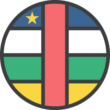 Merkezi Afrika Cumhuriyeti bayrağı, vektör illüstrasyonu 