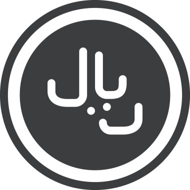 Riyal. Web simgesi vektör illüstrasyonu