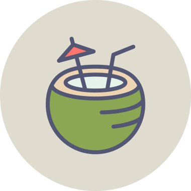 Bir kokteyl ikonunun vektör illüstrasyonu