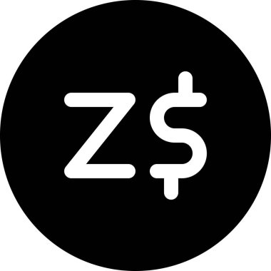 Zimbabve Doları. Web simgesi vektör illüstrasyonu