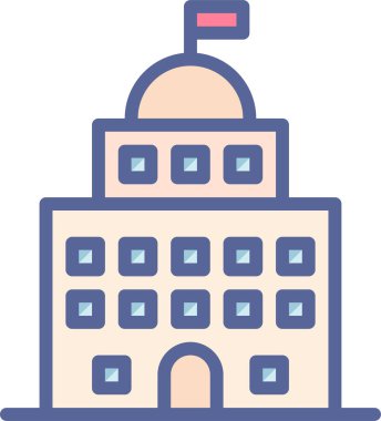 Bina. Web simgesi basit illüstrasyon