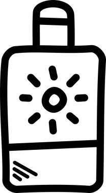 Güneş kremi ikonu vektörü. İnce çizgi işareti. izole edilmiş sınır sembolü çizimi