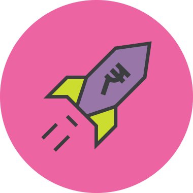 Rupi para birimi web simgesi, basit vektör illüstrasyonu 