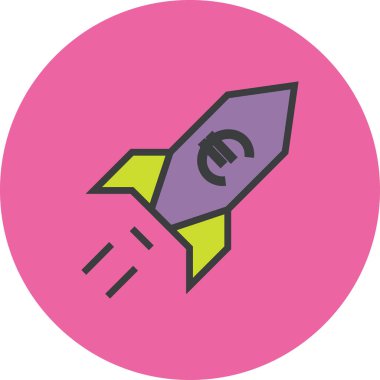 roket web simgesi basit illüstrasyon