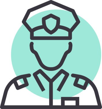 Polis memuru. Basit resimleme