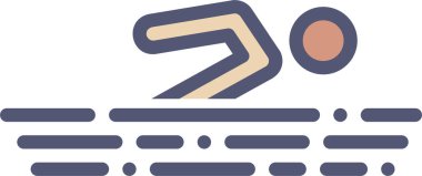 Yüzmek. Web simgesi basit illüstrasyon