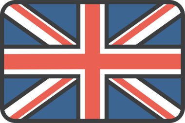  Birleşik Krallık bayrağı, vektör illüstrasyonu 