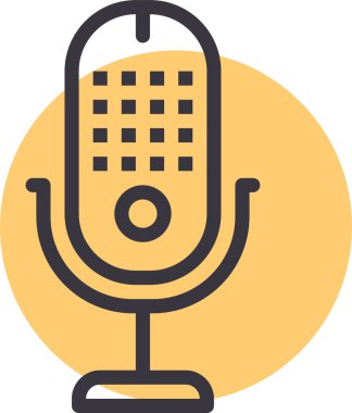 Mikrofon. Web simgesi basit illüstrasyon