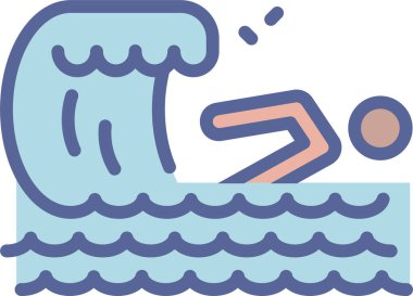 Yüzmek. Web simgesi basit illüstrasyon