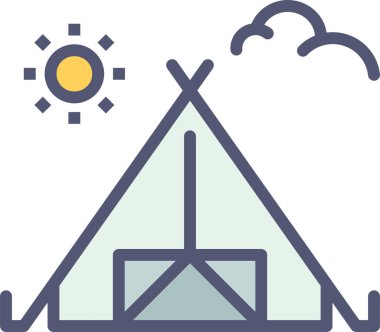 Çadır. Web simgesi basit illüstrasyon 