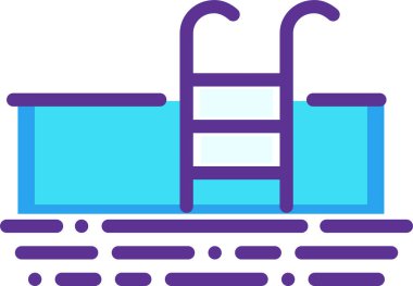 Yüzmek. Web simgesi basit illüstrasyon