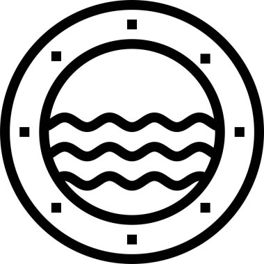 Deniz. Web simgesi basit illüstrasyon