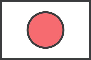 Japonya bayrağı, basit vektör illüstrasyonu