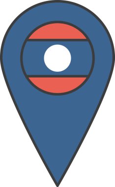 Laos ülke bayrağı, vektör illüstrasyonu 