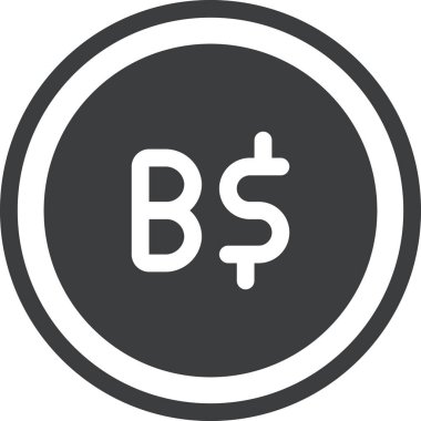 Brunei doları. Web simgesi vektör illüstrasyonu