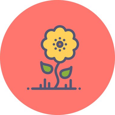 çiçek web simgesi basit illüstrasyon