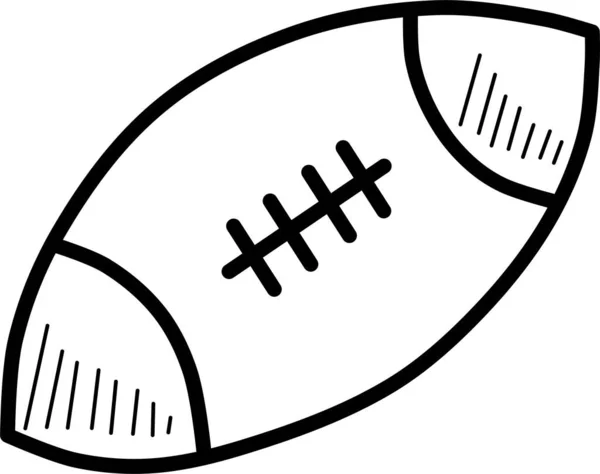 Pelota Rugby Diseño Simple — Vector de stock