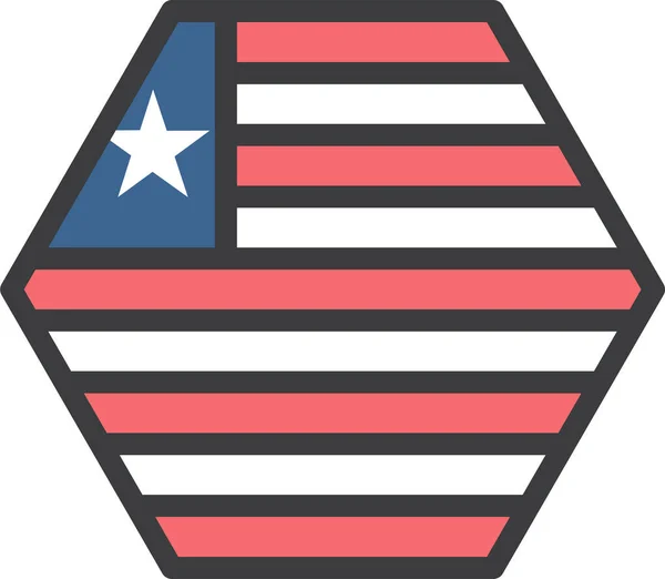 Liberia Bandera Del País Ilustración Vectorial — Vector de stock