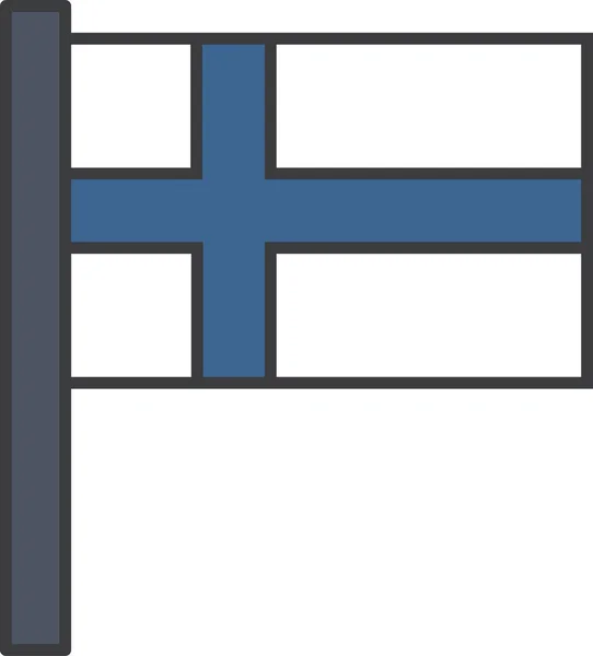 Finlandiya Ülke Bayrağı Vektör Illüstrasyonu — Stok Vektör