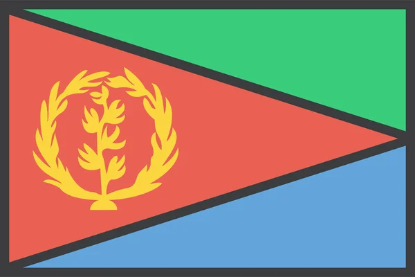 Eritrea Land Flagga Vektor Illustration — Stock vektor