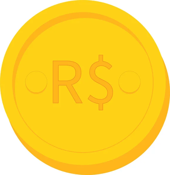 Moneta Oro Icona Web Semplice Illustrazione — Vettoriale Stock