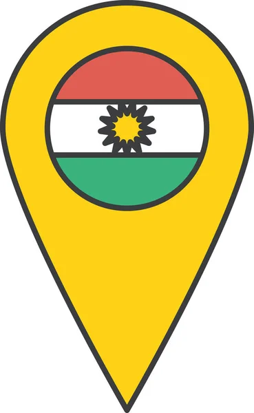 Flag Kurdistan Web Icon Vector Illustration — Διανυσματικό Αρχείο