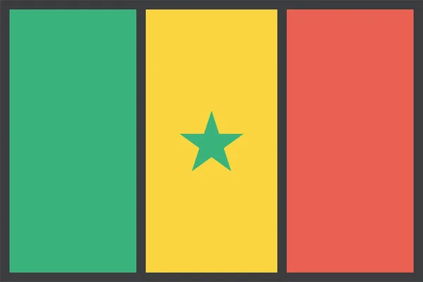 Senegal Land Vlag Vector Illustratie — Stockvector