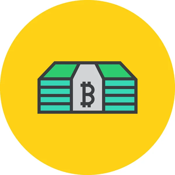 Bitcoin Web Icoon Eenvoudig Ontwerp Vector — Stockvector