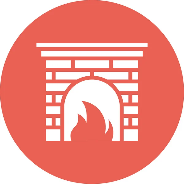 Fireplace Web Icon Simple Vector Illustration — 스톡 벡터