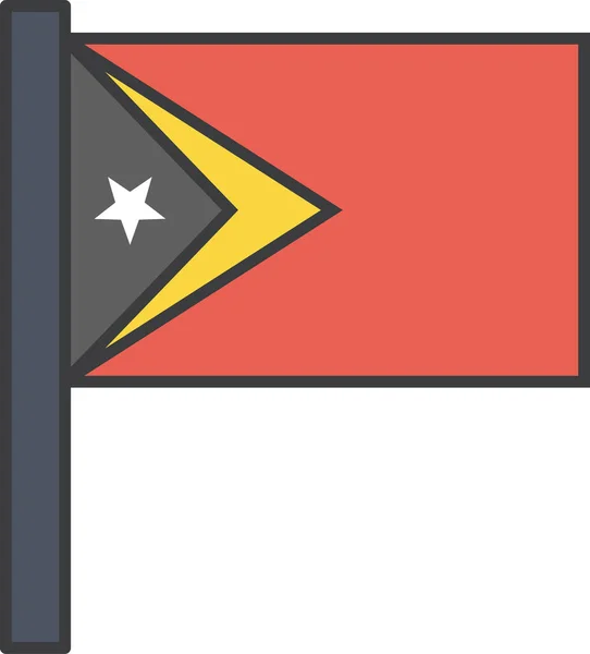 Timor Oriental Bandera Del País Ilustración Vectorial — Vector de stock